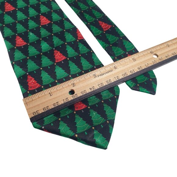 Musical Christmas Tree Silk Men Necktie Holiday Santa Clause Wish You A Merry - Picture 3 of 5